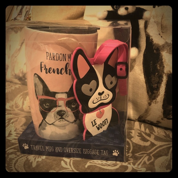 french bulldog luggage tag